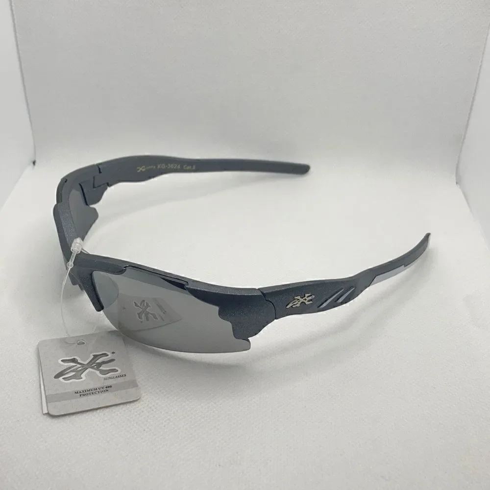 X-Loop Kids Boys Sport Wrap Around Semi Rimless Mirrored Lens Sunglasses